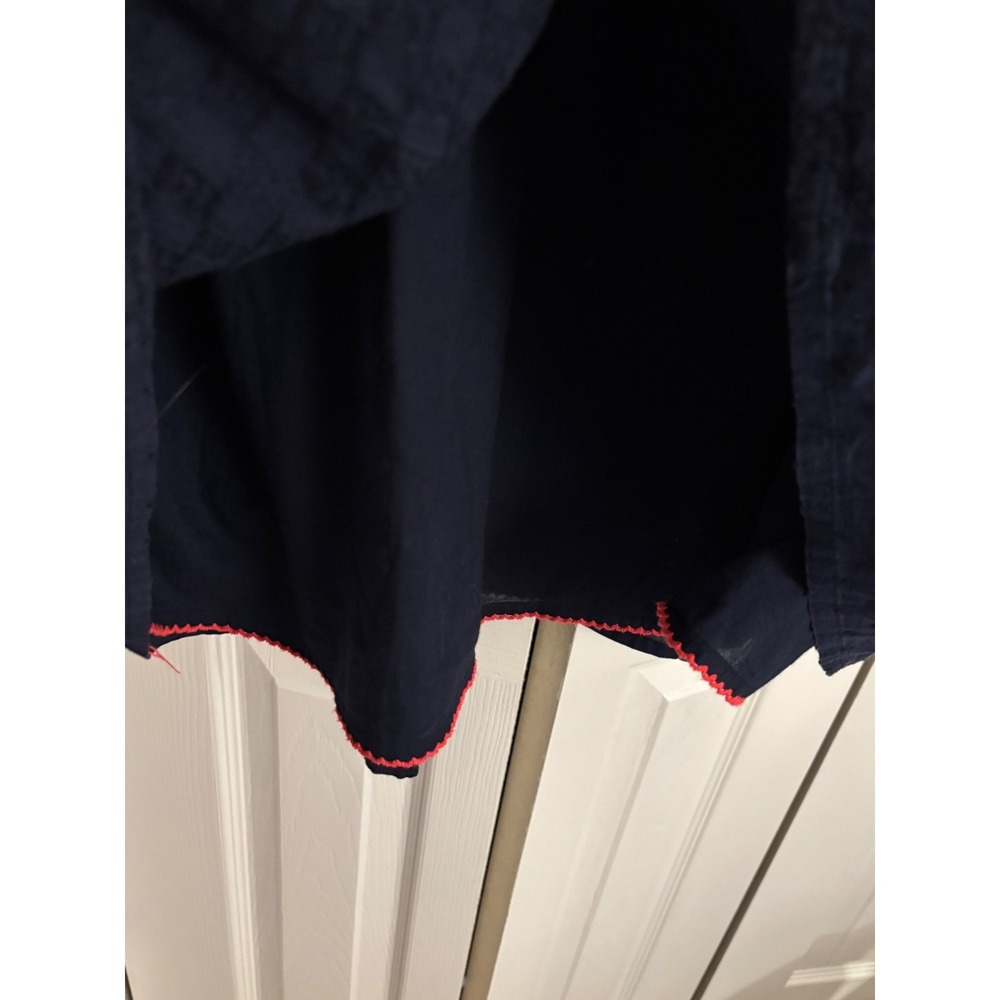 Maeve Anthropologie Navy Embroidered Dress Size 2 Oversized  Boho Tiered Cotton - Picture 11 of 11